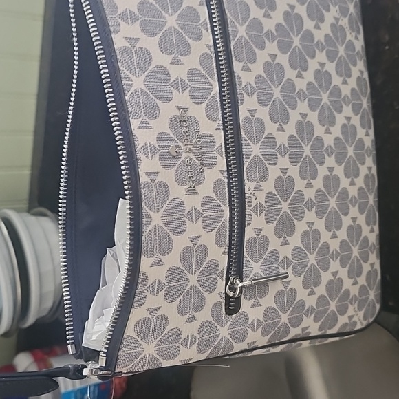 Kate Spade Navy and Cream Floral Shoulder Bagwith Matching Wallet - Picture 1 of 8